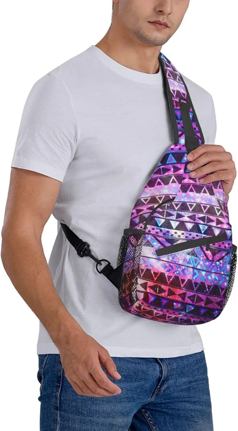 WURTON Shiny Pattern Sling Bag Crossbody Backpack Sling Backpack Shoulder Bag For Women Men Cycling Hiking Travel