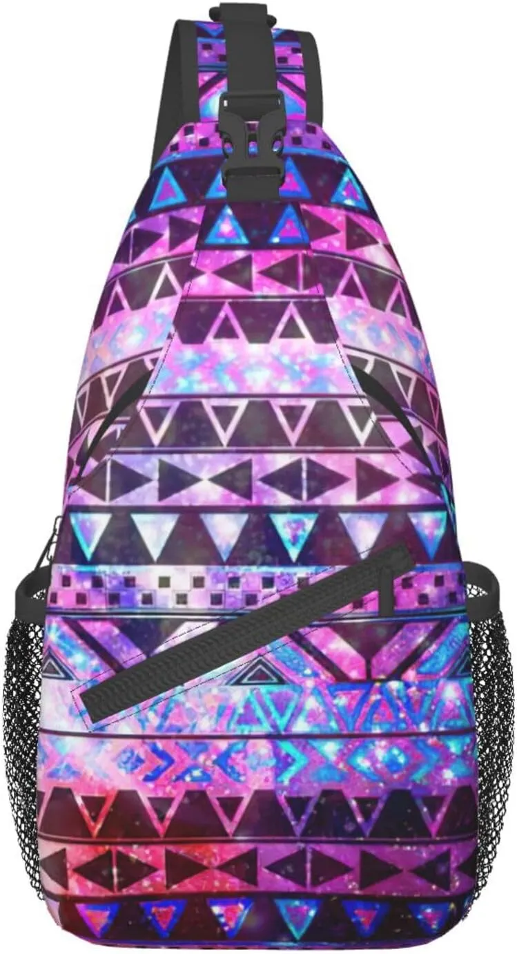 WURTON Shiny Pattern Sling Bag Crossbody Backpack Sling Backpack Shoulder Bag For Women Men Cycling Hiking Travel