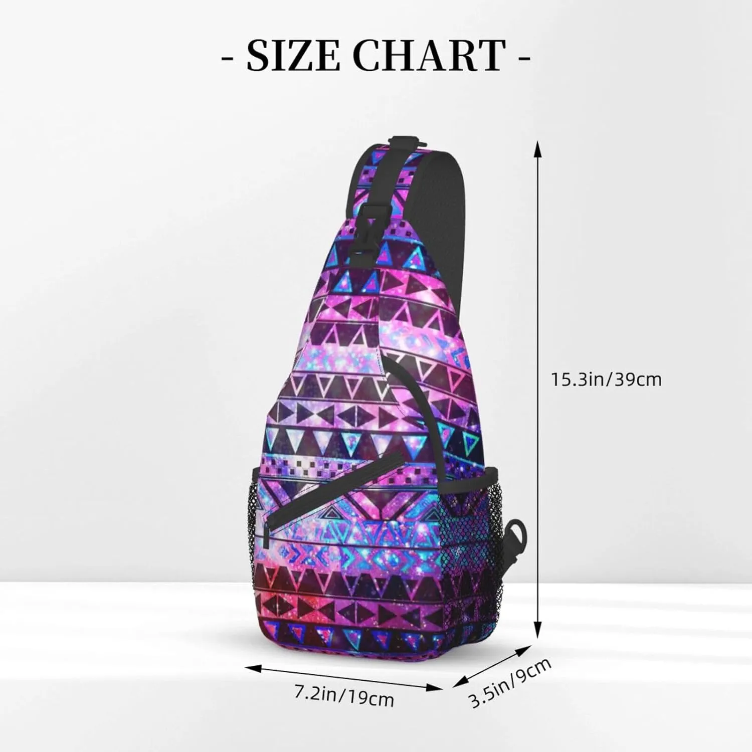 WURTON Shiny Pattern Sling Bag Crossbody Backpack Sling Backpack Shoulder Bag For Women Men Cycling Hiking Travel