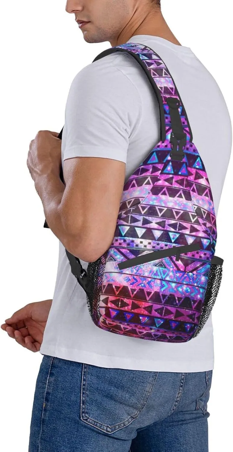 WURTON Shiny Pattern Sling Bag Crossbody Backpack Sling Backpack Shoulder Bag For Women Men Cycling Hiking Travel