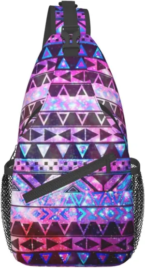 WURTON Shiny Pattern Sling Bag Crossbody Backpack Sling Backpack Shoulder Bag For Women Men Cycling Hiking Travel