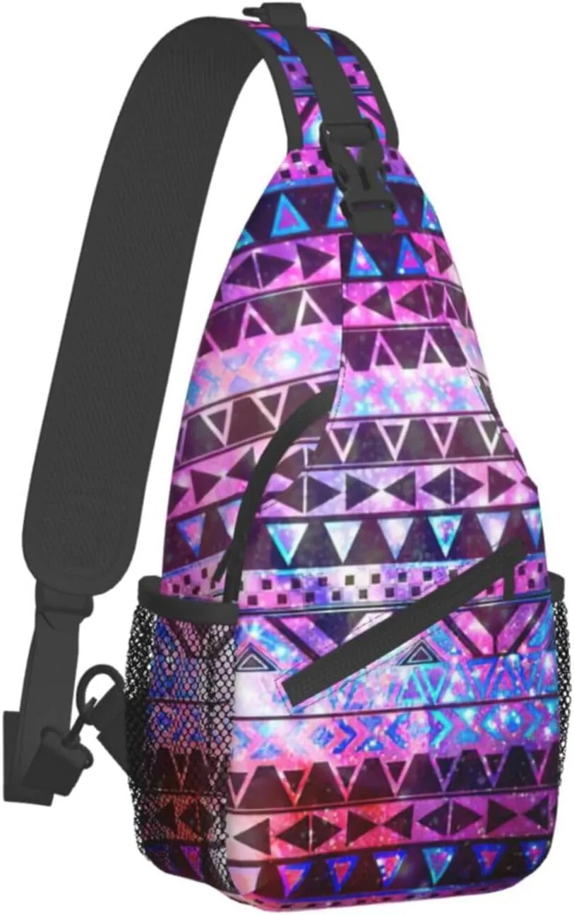WURTON Shiny Pattern Sling Bag Crossbody Backpack Sling Backpack Shoulder Bag For Women Men Cycling Hiking Travel