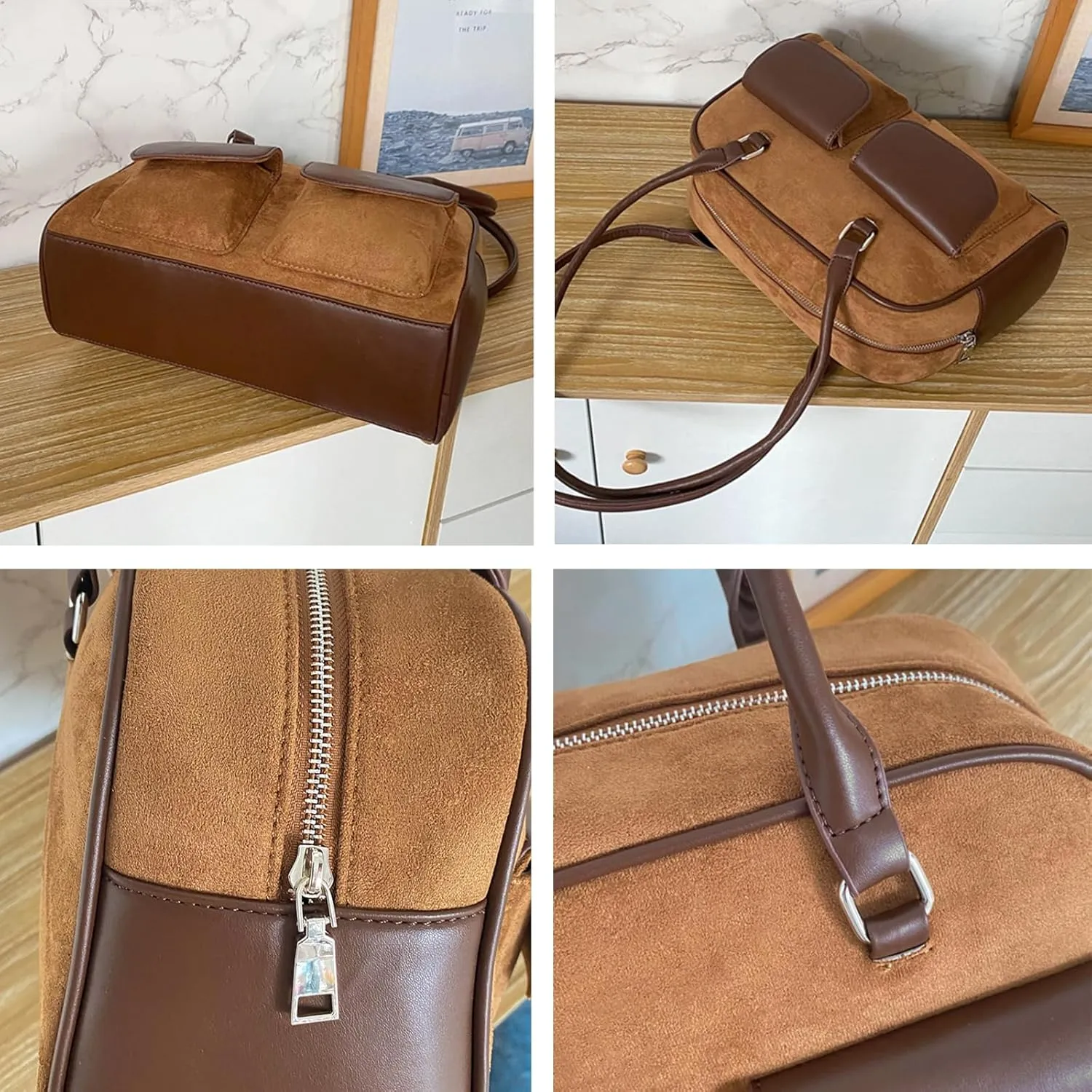 Y2K Shoulder Bag for Women Black Small Purse Brown Purse Trendy Purse Retro Women's Shoulder Handbags Purses