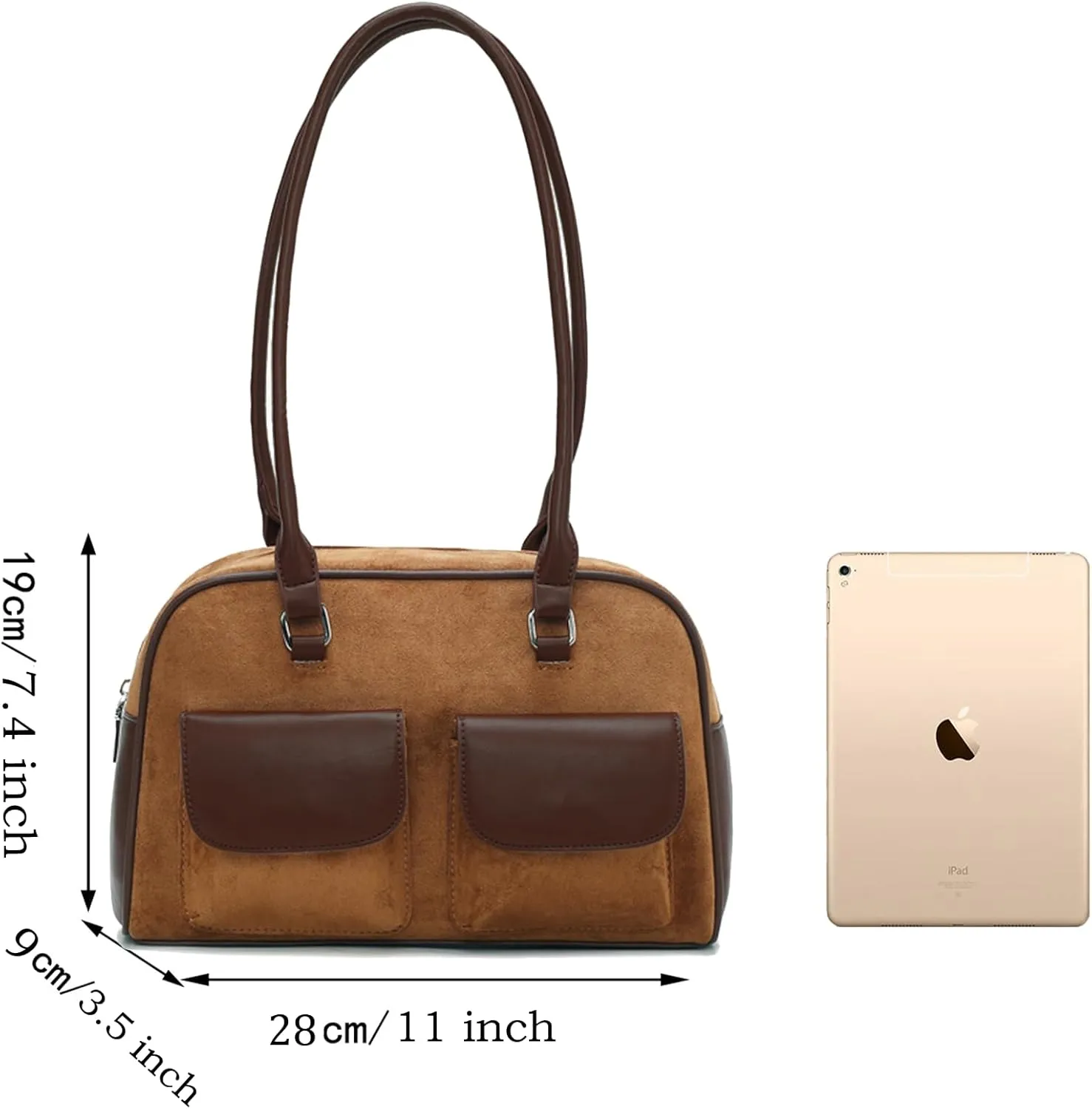 Y2K Shoulder Bag for Women Black Small Purse Brown Purse Trendy Purse Retro Women's Shoulder Handbags Purses