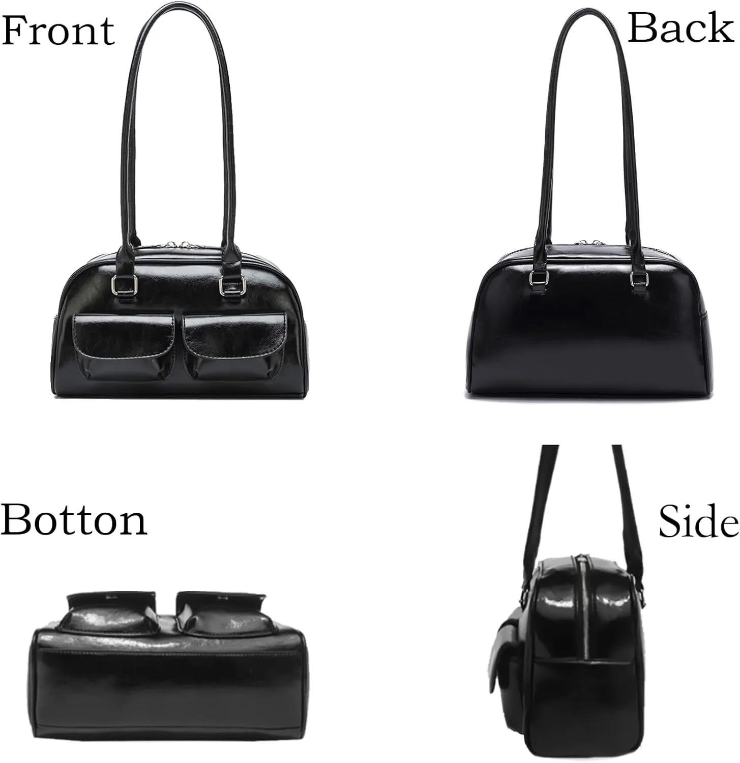 Y2K Shoulder Bag for Women Black Small Purse Brown Purse Trendy Purse Retro Women's Shoulder Handbags Purses