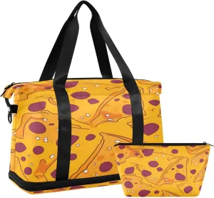 Yellow Cheese Travel Duffel Bag with Shoe Compartment Waterproof Sports Tote Gym Bag Beach Bag Women Men Travel Fitness Yoga Overnight Bag Wet Bag