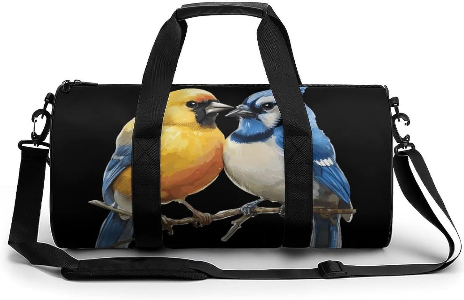 Yellow Goldfinchone & Blue Jay Birds Travel Duffel Bag Gym Bags Sports Tote Shoulder Weekender Handbag for Men Women