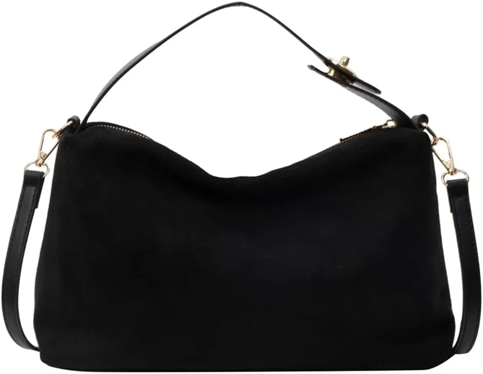 YFGBCX Satchel Handbags Suede Purse for Women 2024 Fall Suede Bag Slouchy Suede Crossbody Bag Satchel Purse