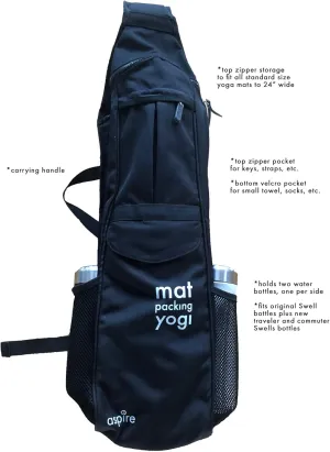 YOGA MAT BAG Crossbody CARRIER Sling Backpack MAT PACKING YOGI Black
