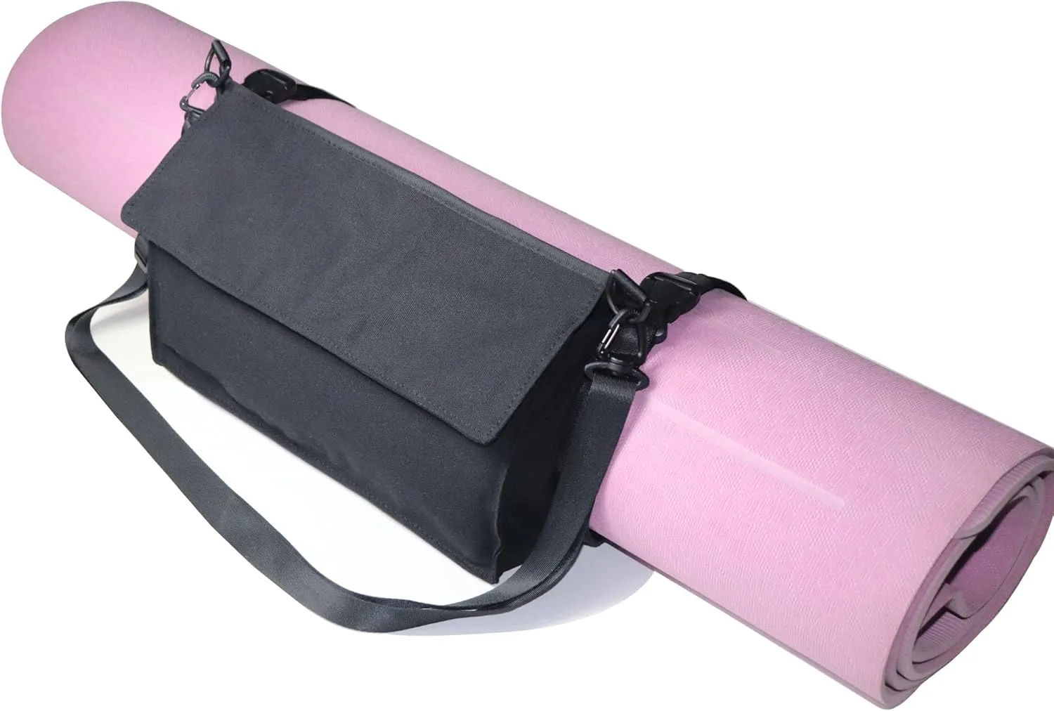 Yoga Mat Carrier Strap Shoulder Bag with Large Compartment Zipper Pocket