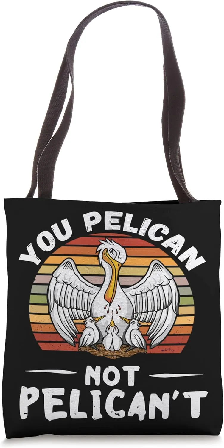 You Pelican Retro Vintage Pelican Chicks Hatch Tropical Bird Tote Bag