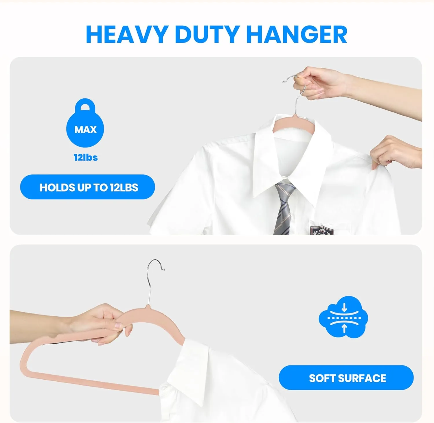 YSSOA Velvet Hangers 30 Pack, Non-Slip Clothes Hangers with Shoulder Notches, 360° Swivel Hooks, Heavy Duty Standard Hangers for Closet Space Saving, Pink