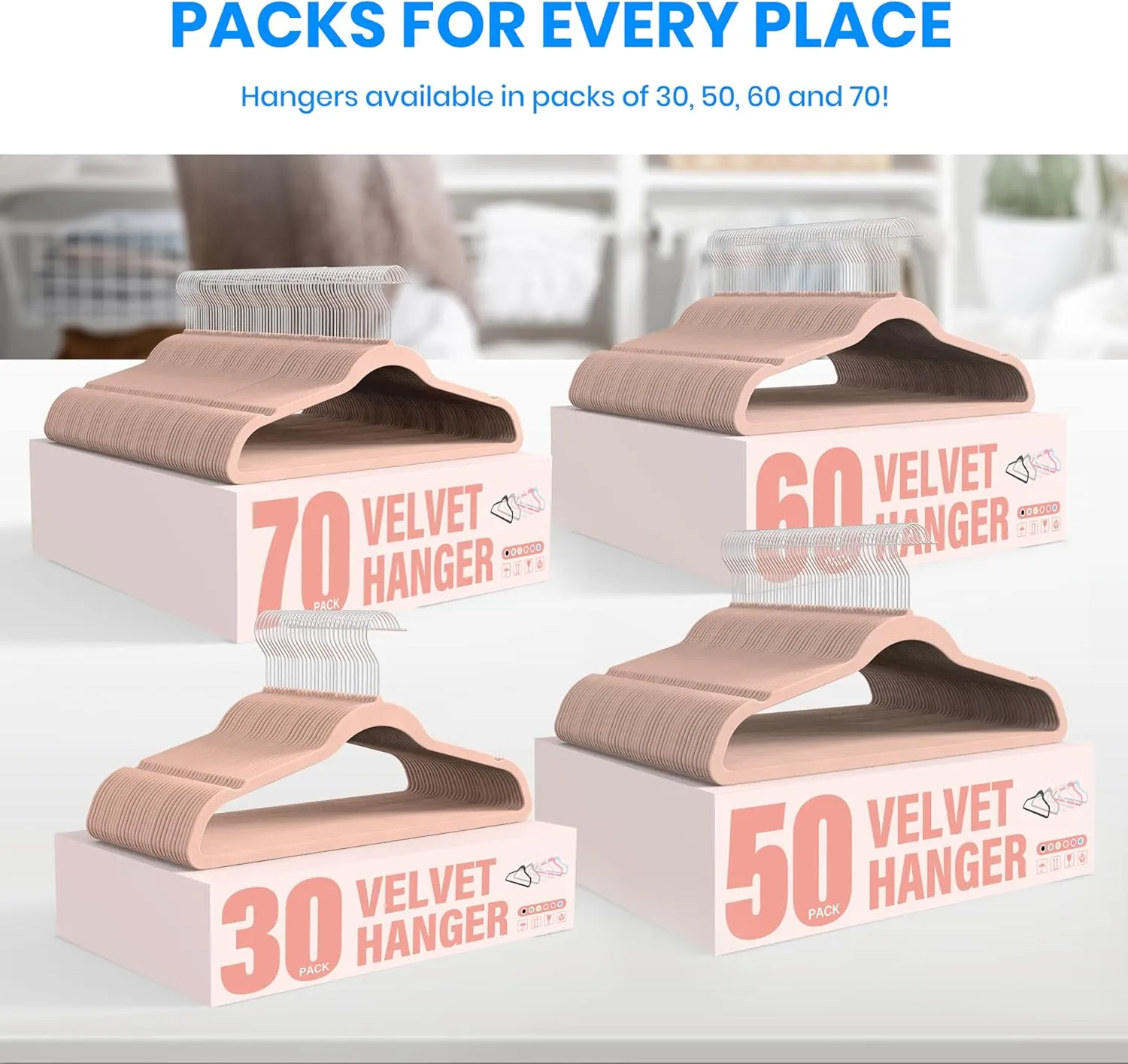 YSSOA Velvet Hangers 30 Pack, Non-Slip Clothes Hangers with Shoulder Notches, 360° Swivel Hooks, Heavy Duty Standard Hangers for Closet Space Saving, Pink