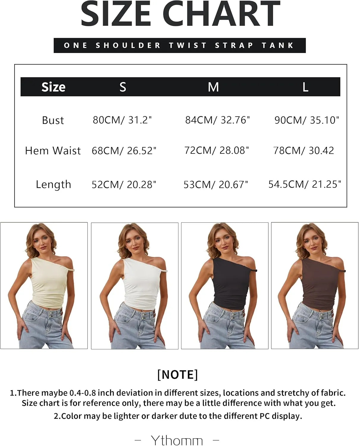 Ythomm Women One Shoulder Ruched Crop Tank Tops Casual Off The Shoulder Twist Strap Summer Tanks Tops Going Out Crop Shirts