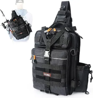 YVLEEN Fishing Tackle Backpack Storage Bag，Water-Resistant Fishing Backpack with Rod Holder，Fishing Gear Bag Gift for Men