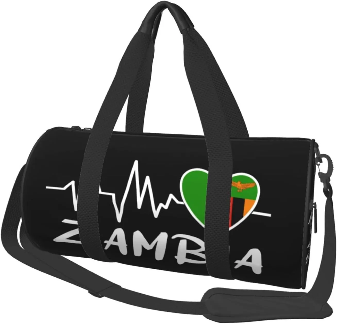 Zambia Heartbeat Duffel Bag Gym Bag Travel Sports Tote Large Foldable Beach Swim Yoga7
