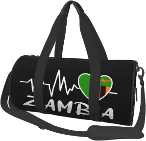 Zambia Heartbeat Duffel Bag Gym Bag Travel Sports Tote Large Foldable Beach Swim Yoga7
