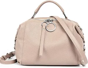 zency Women Soft Leather Crossbody Purses Elegant Boston Pillow Bag (Beige)…
