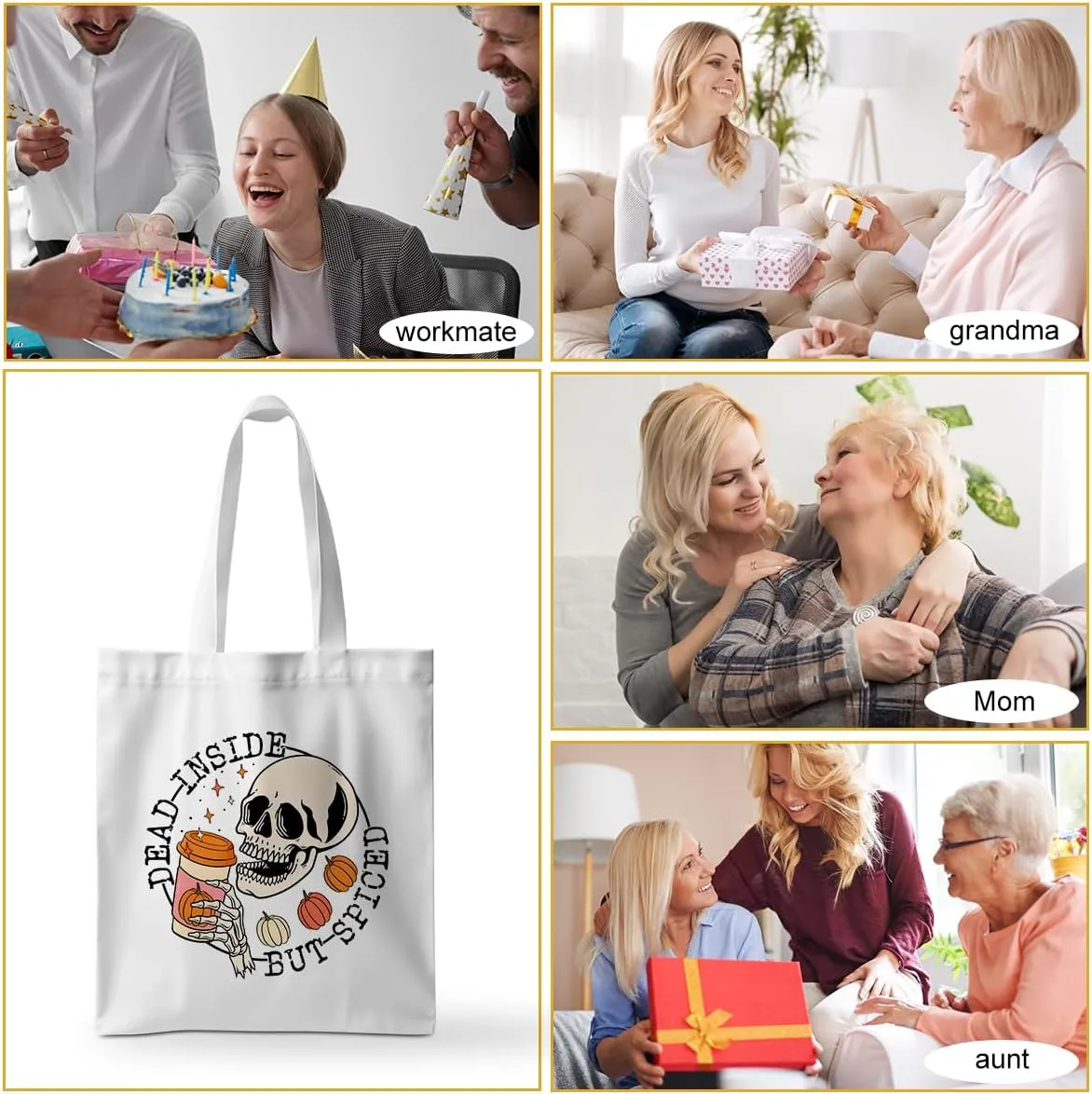 ZHAMEN Gnomes Gifts for Women - Funny Thanksgiving Pumpkin Christmas Halloween Sunflower Tote Bag