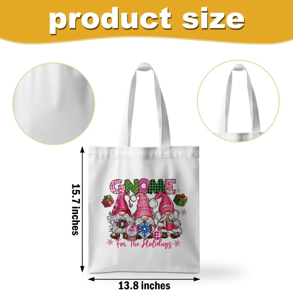 ZHAMEN Gnomes Gifts for Women - Funny Thanksgiving Pumpkin Christmas Halloween Sunflower Tote Bag