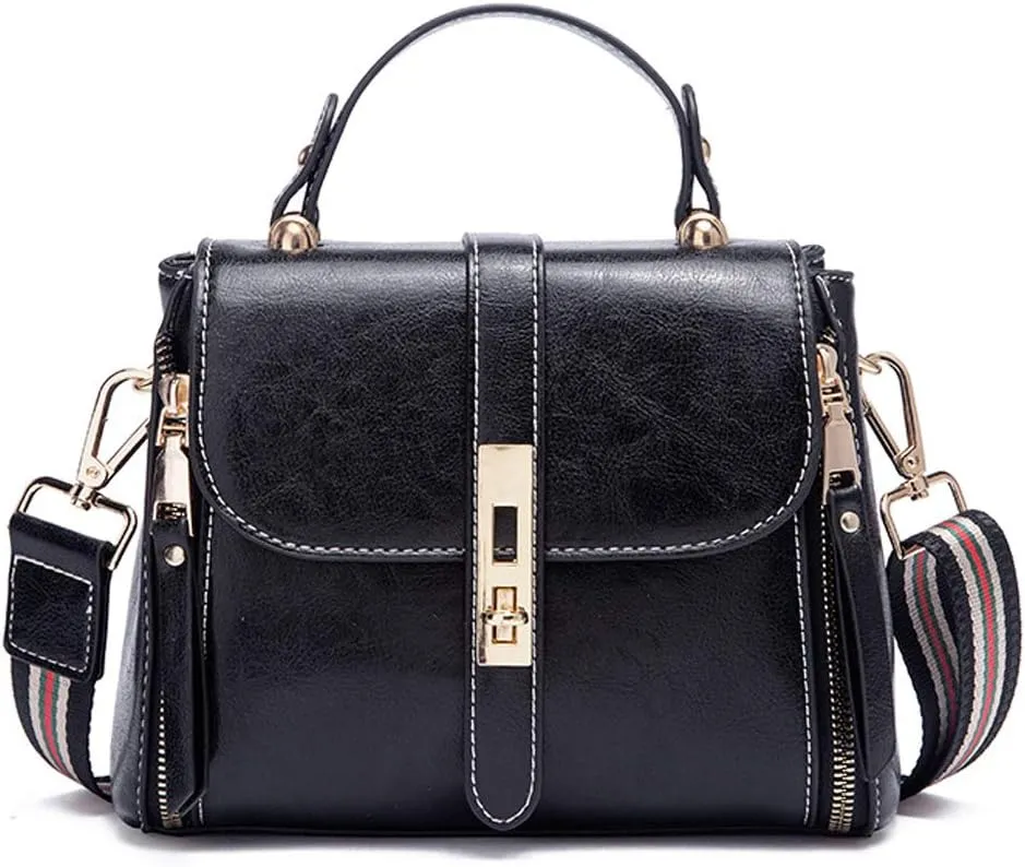zhongningyifeng Crossbody Purse for Women Shoulder Bag Soft Leather Waterproof Fashion Handbag Small Upgrade (black)