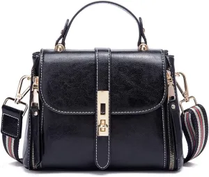 zhongningyifeng Crossbody Purse for Women Shoulder Bag Soft Leather Waterproof Fashion Handbag Small Upgrade (black)
