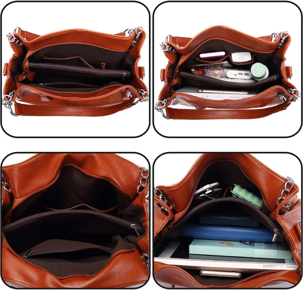 ZiMing Women Handbag Soft PU Leather Fashion Shoulder Bag Large Capacity Crossbody Bag