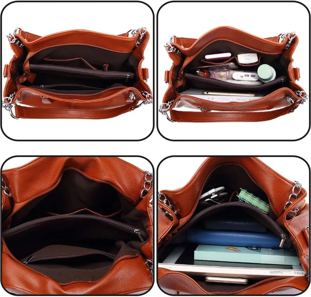 ZiMing Women Handbag Soft PU Leather Fashion Shoulder Bag Large Capacity Crossbody Bag