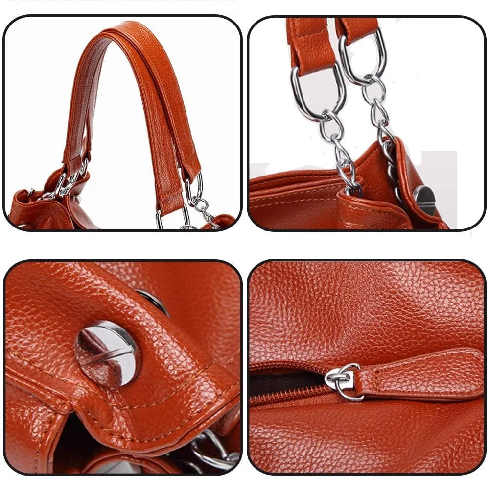 ZiMing Women Handbag Soft PU Leather Fashion Shoulder Bag Large Capacity Crossbody Bag