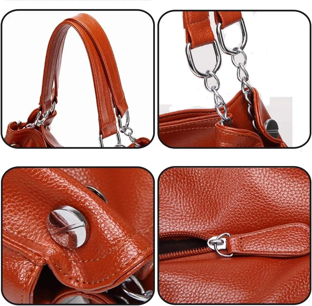 ZiMing Women Handbag Soft PU Leather Fashion Shoulder Bag Large Capacity Crossbody Bag