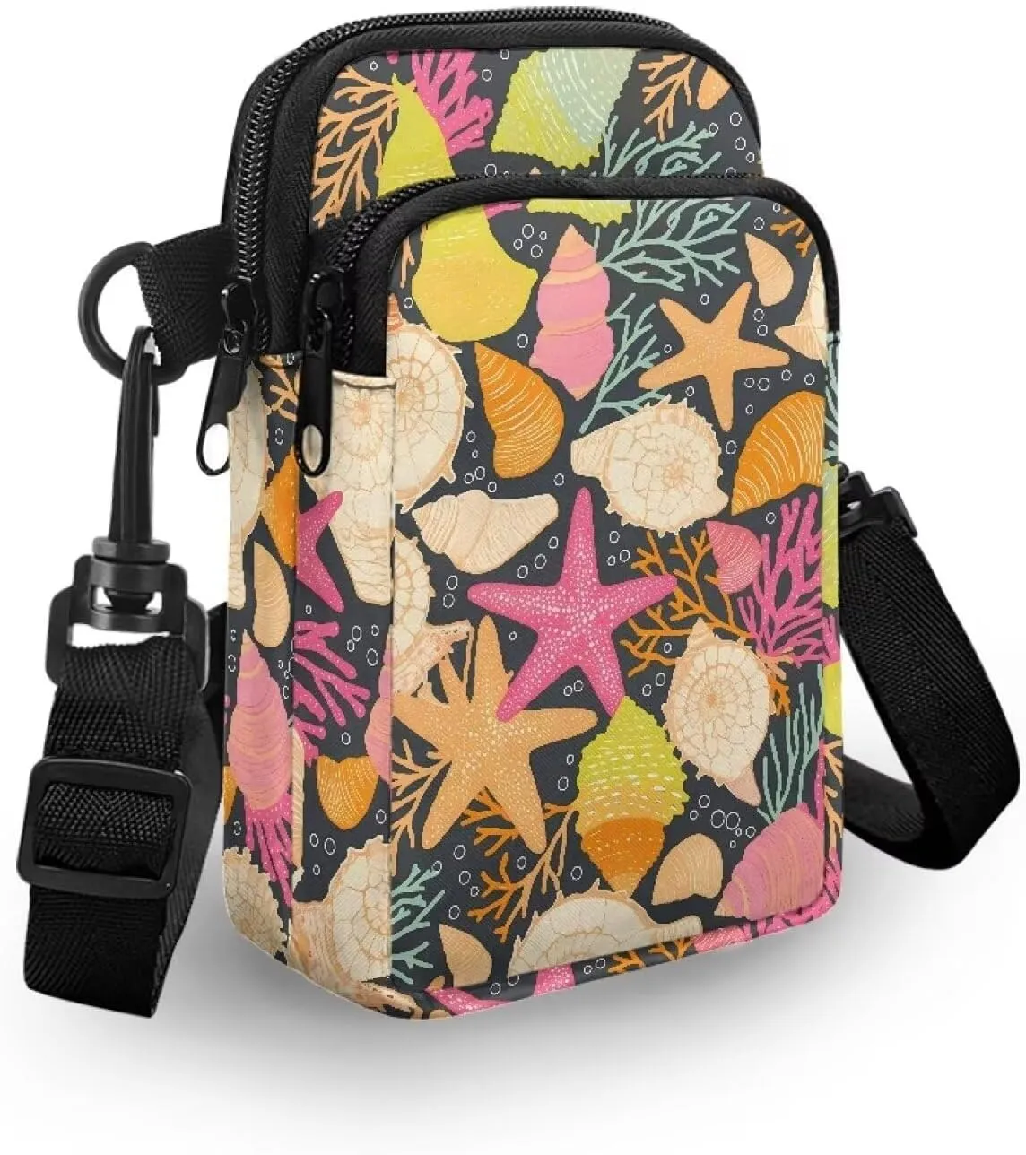 Zip Small Crossbody Bag for Women, Cartoon Cats Puppy Small Crossbody Phone Purse Wallet Bag Shoulder Fanny Pack