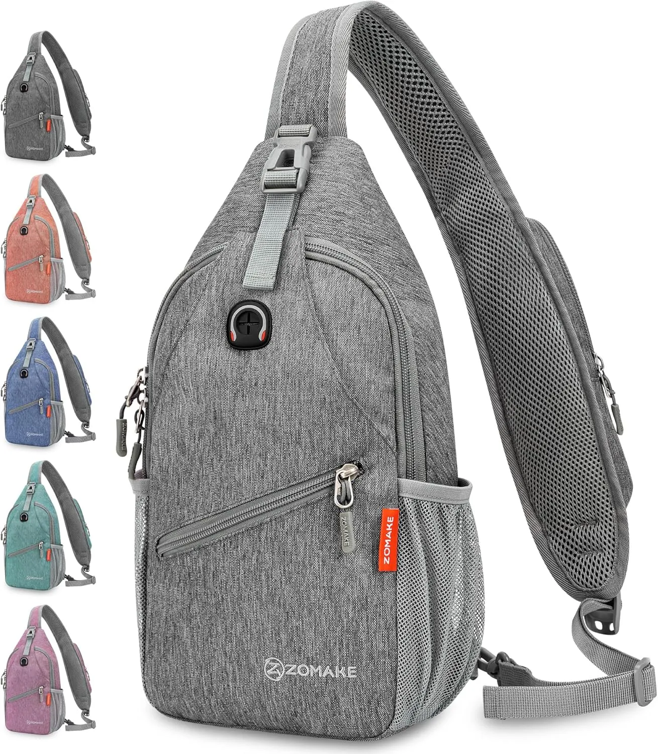 ZOMAKE Small Sling Bag, Travel Sling Backpack, Waterproof Hiking Cycling Crossbody pack for Men Women(New Black)