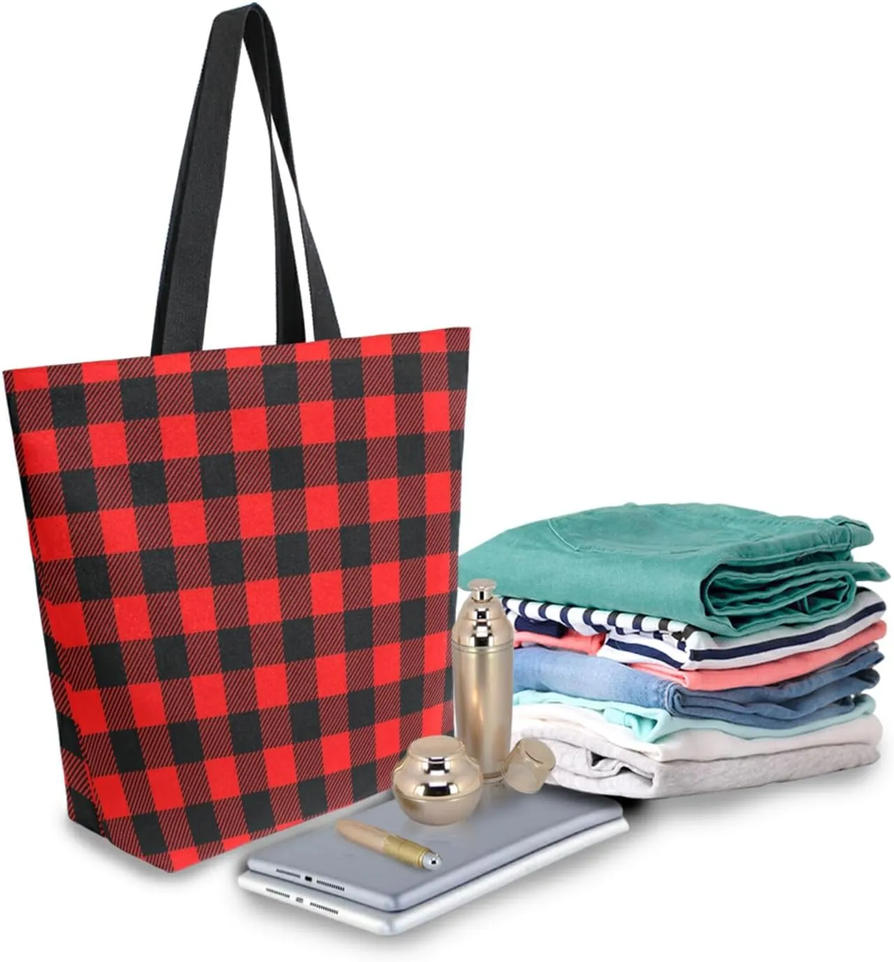 ZZKKO Canvas Tote Grocery Bag Shoulder Casual Book Bag Large for Women Teachers Cotton Bag Shopping Purse Handbag Reusable